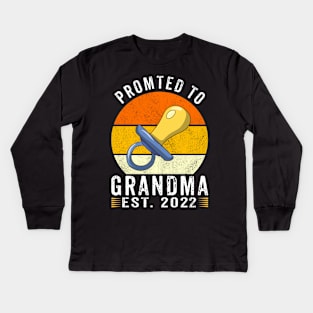 Grandma 2022 For Pregnancy Announcement Funny Kids Long Sleeve T-Shirt